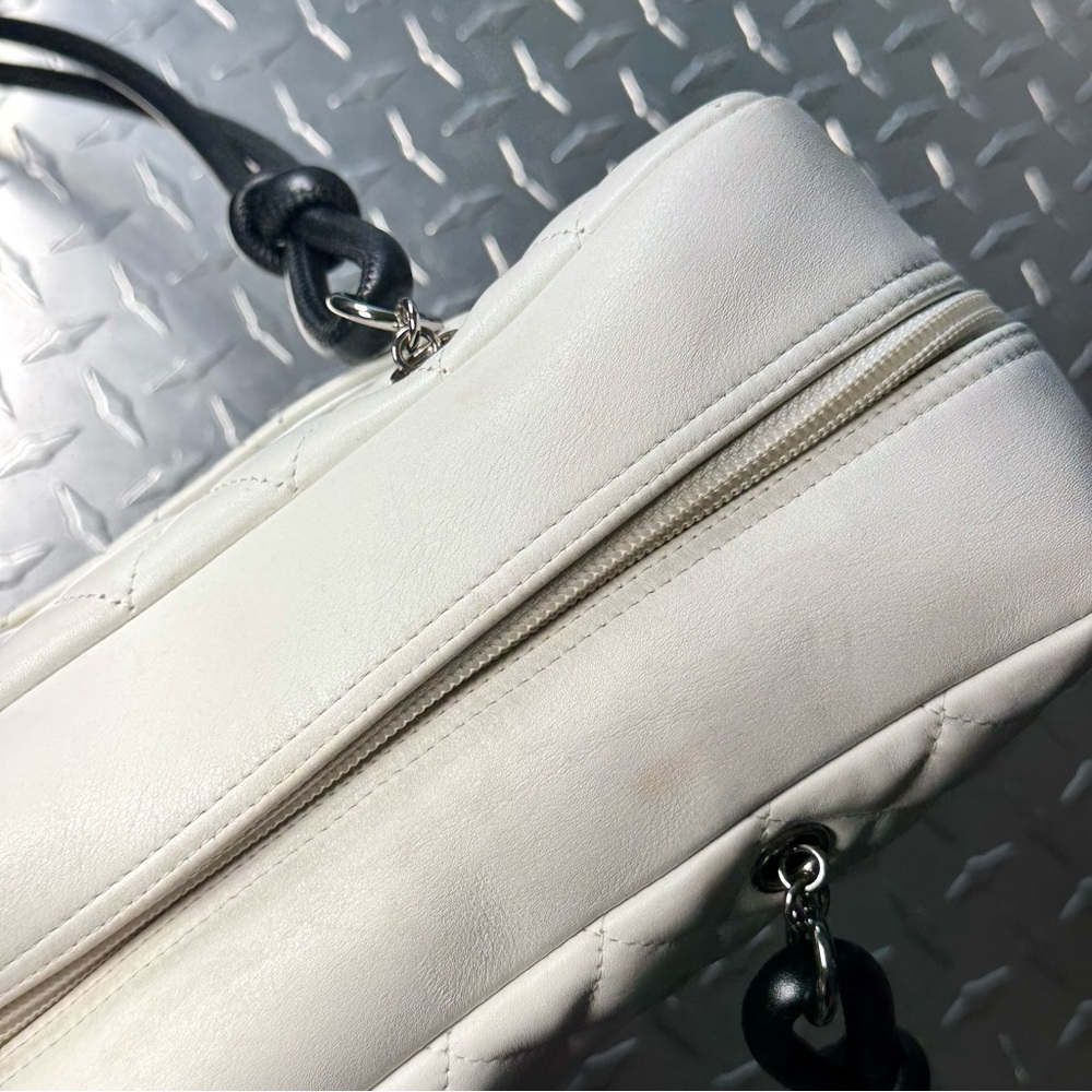 Chanel Vintage Python Cambon Ligne Bowler in White - Picture 8 of 12
